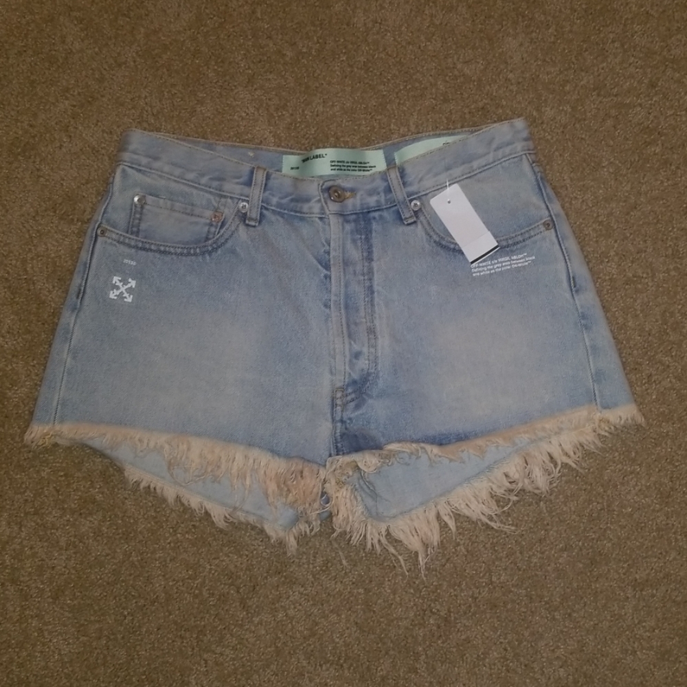 New Off-White Virgil Abloh Denim Shorts
